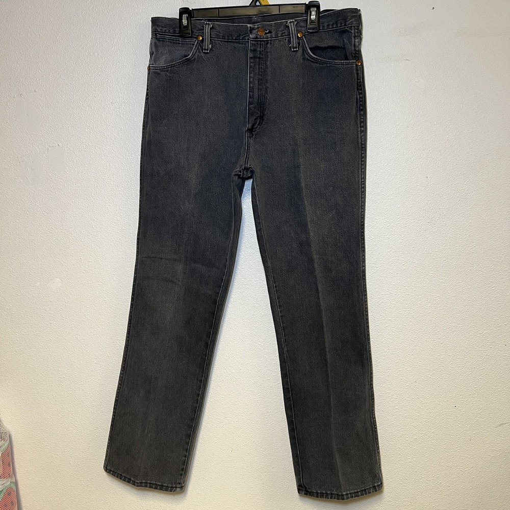 VTG Wrangler Cowboy Cut Jeans Men's 36x32 Black Slim Straight 936BLK Made in USA